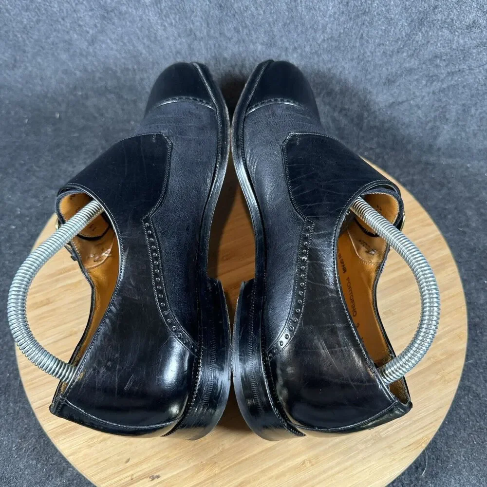 MEZLAN Mens 9M Dress Shoes Soft Black Leather Lace Up‎ Cap Toe Portofino